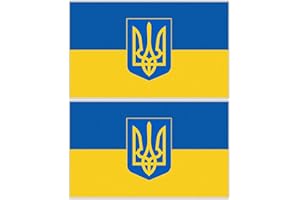 FIREORANGE 2 Pack Ukraine Flag Car Magnet Sign Support Ukrainian Coat of Arms Auto Bumper Magnet Stickers Fade Proof Waterproof Outdoor Indoor
