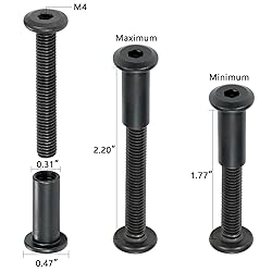 Xrfoiniu 100 Sets Bolt Set - M6x40mm Black Metal