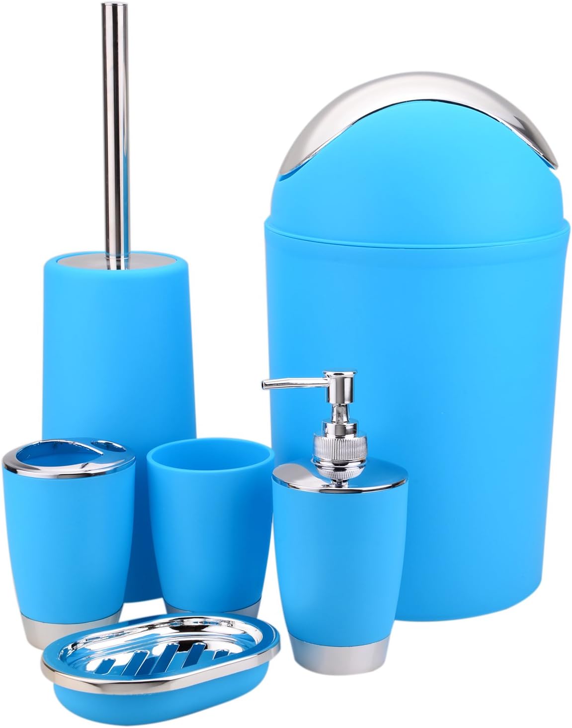 Hapilife 6 piece Bathroom Accessory Sets Blue