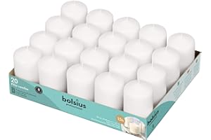 Bolsius White Pillar Candles – 2x3 Inches – 20 Pack Unscented – Premium European Quality – Dripless, Smokeless, and Clean Burning Household Candles – Perfect for Wedding, Party, Dinner, And Home Décor
