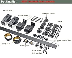 DIYHD 63in Bi-Folding Sliding Barn Door Hardware,1