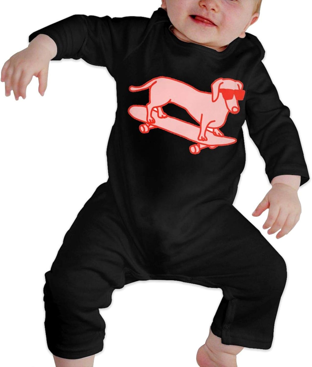 FXSHUNONE Unisex Baby Cotton Bodysuit Sausage Dog Jumpsuit