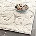 Safavieh Florida Shag Collection SG455-1113 Scrolling Vine Cream and Beige Square Area Rug (4' Square)