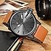 CURREN Original Brand Men's Sports Waterproof Leather Strap Wrist Watch 8208 Black Brown Black
