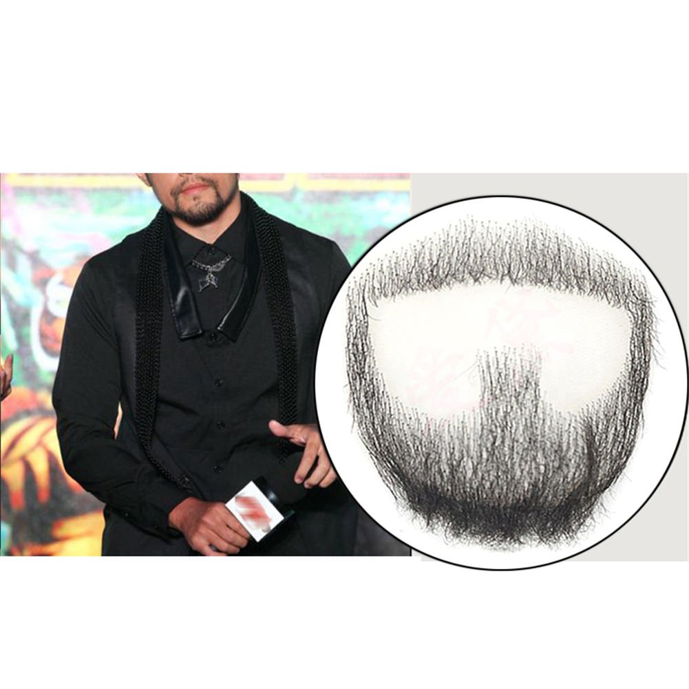 Remeehi Goatee Men's Beard Realistic Beard Human Hair Lace Hand-Made Fake Facial Mustache Costume