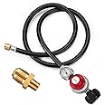 WADEO 4 FT 0-30 PSI Adjustable High Pressure Propane Regulator with Hose and PSI Gauge, LP Gas Grill Regulator Hose with 1/8 MNPT Pipe Fitting for Grill, Burner, Fryer, Cooker, firepit and More