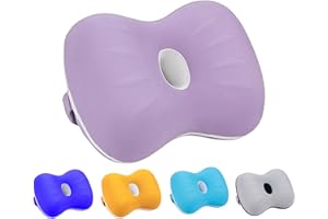 AMZDOTD Knee Pillow for Side Sleeper Memory Foam Leg Pillow for Back Hip Pain Spine Alignment Soothing Pain-Relief Sciatica Joints Pregnancy (Purple)