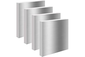 LOYORTY 4PCS 4 x 4 x 1/2 (0.47") Inch Aluminum Plate Aluminum Metal Sheet 6061 Aluminum Metal Plate Covered with Protective Film, Finely Polished and Deburred