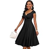 MarryUP Women Short 1950s Retro Vintage Cocktail Wedding Guest Party Dress for Women