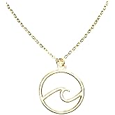 Small Gold wave charm necklace