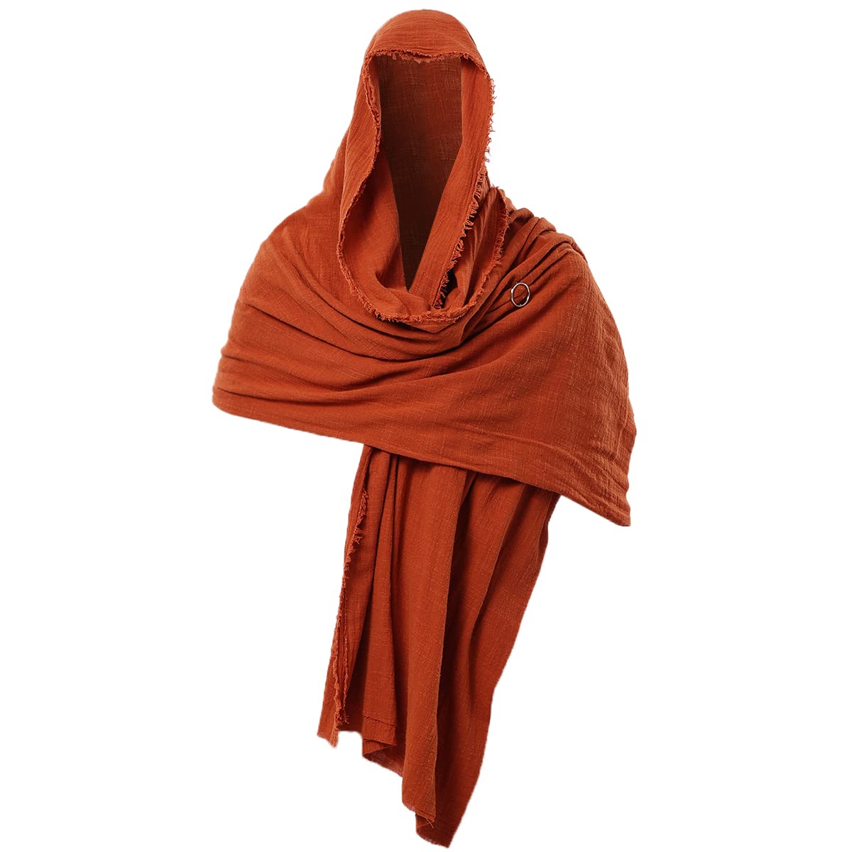Photo 1 of GRACEART Post Apocalyptic Shawl Hood Scarf Shaman Cowl Medieval Costume Sash Rust Red
