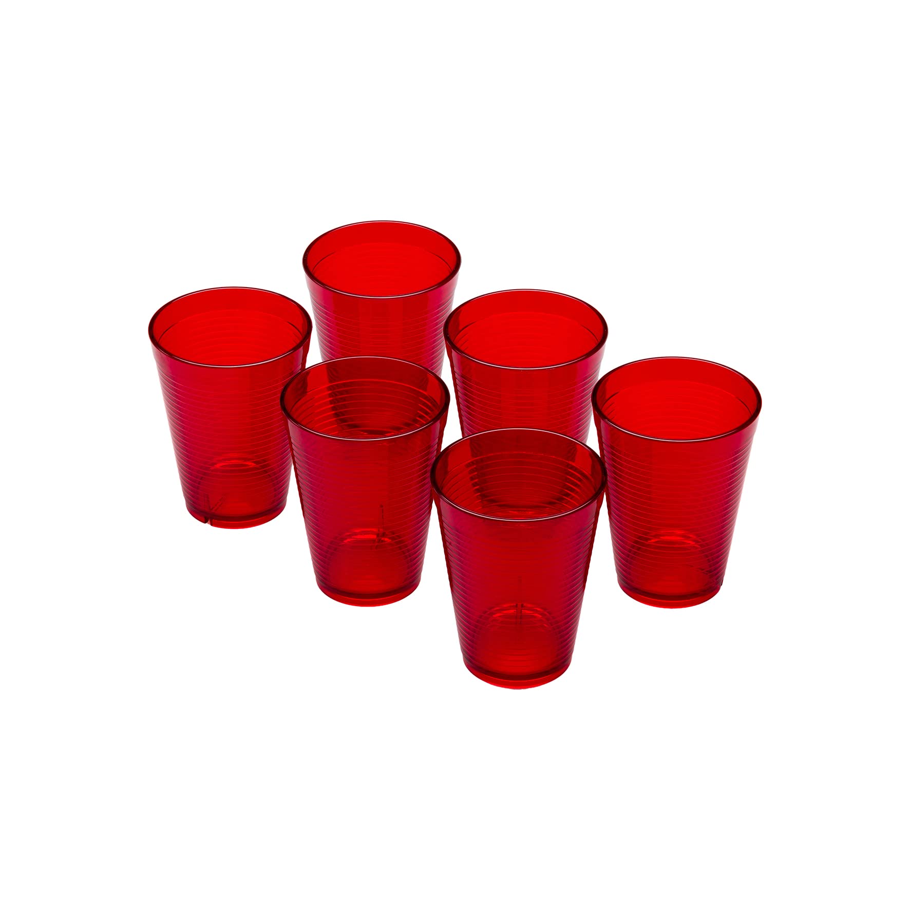 Omada Design 6 Water Glasses 270 ml, Stackable, Shatterproof, Reusable, Plastic for Outdoor Use, Samba Line