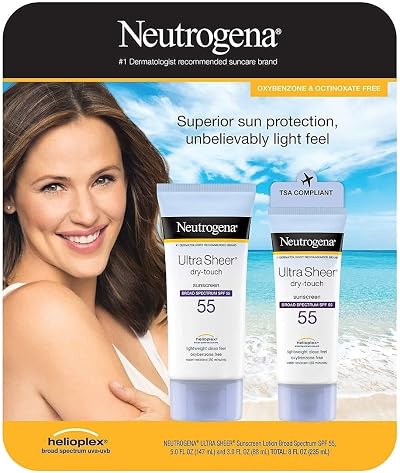 Neutrogena Ultra Sheer SPF 55 Sunscreen Lightweight Clean Feel 8 Fl Oz Face