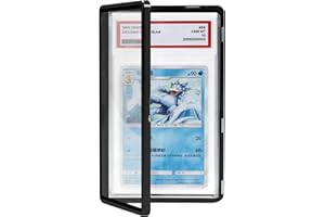 Coolbyl Magnetic Graded Card Slab Protector - Premium Aluminum Graded Card Showcase, Slab Protector with UV-Resistant Tempered Glass, Personalized Slab Bumper for Collectors, Fits PSA Slab, Black