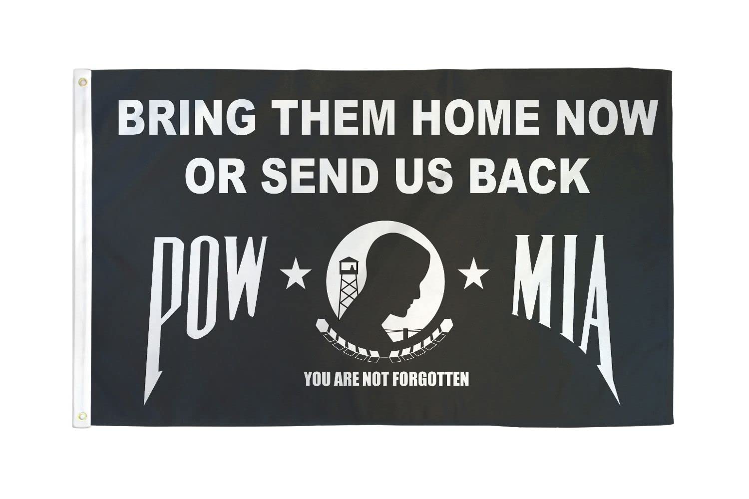 AZ FLAG - Pow-Mia Bring Them Home Now Flag - 3x5 Ft - 100D Polyester American Pow Mia Remember Banner with Two Metal Grommets - Fade Resistant - Vivid Colors - 3' x 5' Feet - 150x90 Cm
