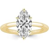 RURULUYA 2CT/3.5CT/5.5CT Elongated Marquise Cut Engagement Ring,Simulated Diamond Promise Ring,925 Sterling Silver 18K White/Yellow Gold Plated Ring