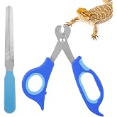 Qiuruoo Bearded Dragon Nail Clippers,Stainless Steel Bearded Dragon Accessories,Professional Grooming pet Tools Including Nail File and Scissors for Small Reptiles,Chameleon,Cats,Dogs,Iguana