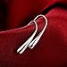 Annymall Fashion Jewelry Women Teardrop Drop Hoop Plated 925 Sterling Silver Plated Earrings (Large)