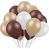 Gejoy 24 Pcs Brown Cream White Balloons Neutral Color Balloons 10 Inch Latex Retro Assorted for Baby Shower Birthday Jungle Safari Wedding Anniversary Waiting to Exhale theme Party Decorations