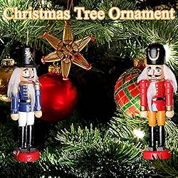 Jolik 6 PCS Nutcracker Ornament Set Wooden
