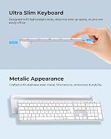 Seenda SKM64-3 Wireless Keyboard Mouse Set Multi-Device UK Layout White Silver view 6
