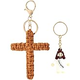 LITTLE JESUS Cute Cross Keychain with Jesus for Women, Christian Faith Keychain for Car Keys/Wristlet/Bag/Backpack/Purse