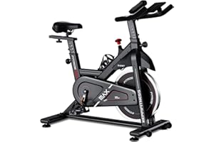 KEPPI FITNESS KeppiFitness Exercise Bike, Stationary bike for home with Felt/Magnetic Resistance, Indoor Bike with Tablet Holder, RPM Track LCD Monitor, 5+7 Handle and Seat Adjustment for Cardio Workout