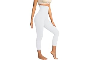 Suprenx High-Waisted Thin Shapewear Capri Leggings Seamless Lightweight Tummy Control Butt Lift Body Shaper for Women