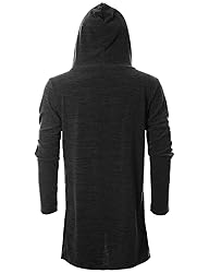 GIVON Men's Long Hooded Shawl Cardigan Open Front
