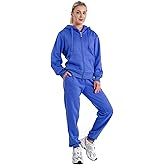 Womens Sweatsuits Sets Casual Fur Lining Fleece Hoody Sweatshirt and Sweatpants Athletic Clothing Sets