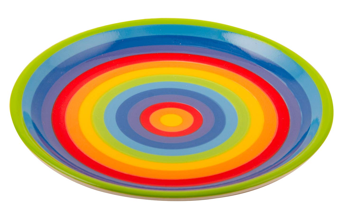 Hand Painted Rainbow Stripe Ceramic 21 cm Medium Plate