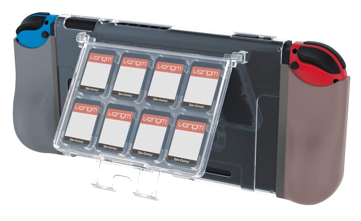 Venom Switch Protective Shell Case with Game Storage and Tempered Glass Screen Protector (Nintendo Switch)