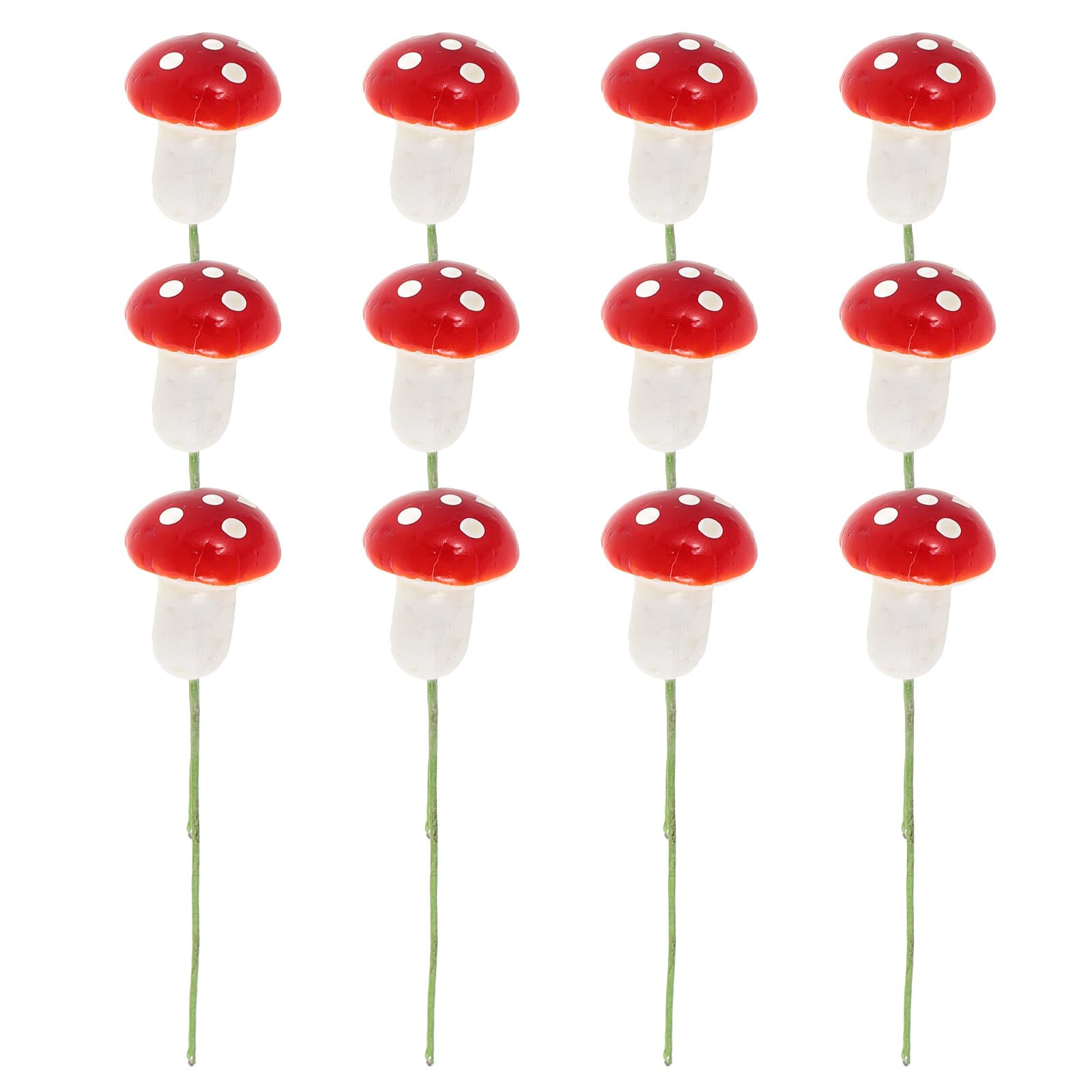 12PCS Cute Small Mushroom Christmas Tree Ornament Xmas Hanging Pendants for Home Party DIY Decoration (Red) Unisex