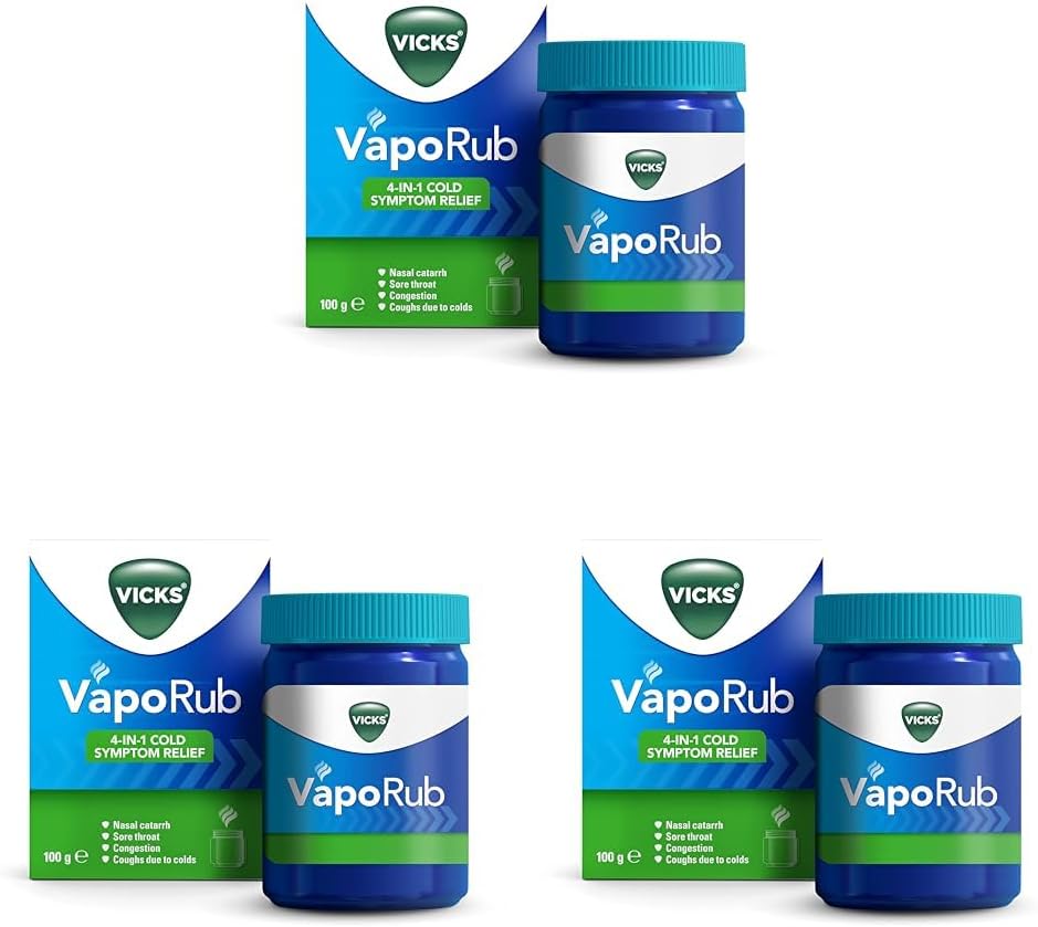 Vicks VapoRub 100 g Relief of Cough & Cold Symptoms Pack of 3
