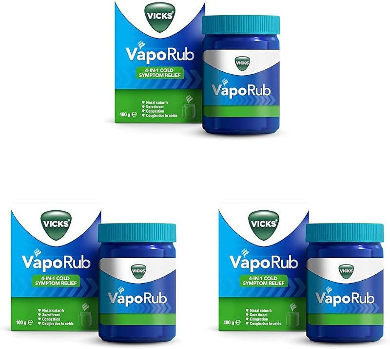 Vicks VapoRub 100 g Relief of Cough & Cold Symptoms Pack of 3