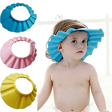 Luvina Bath Shower Cap for Baby & Children (Multi-Color, 2 Pieces)