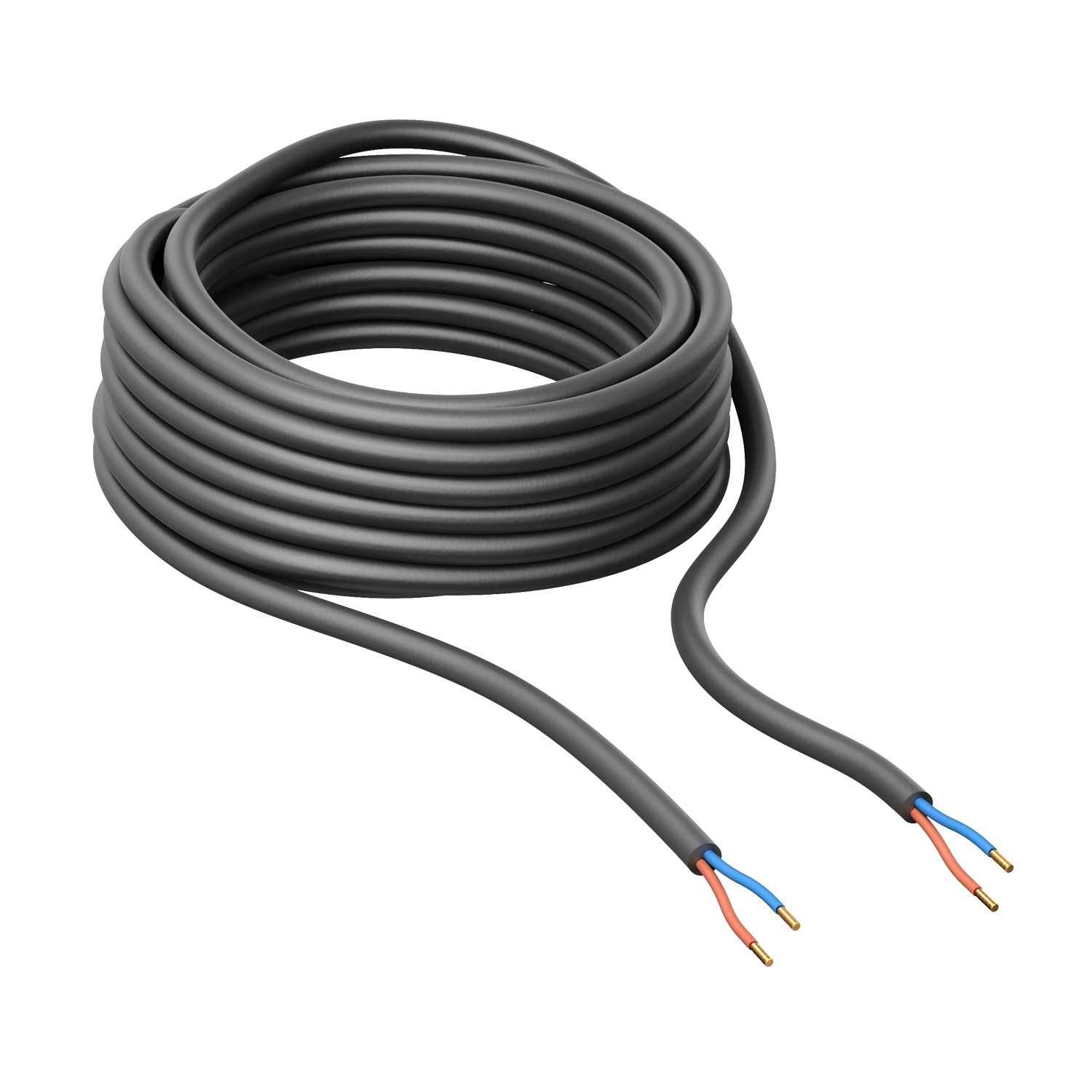 ledscom.de Outdoor cable, 25 m, black, 2 x 1 mm², H05RN-F