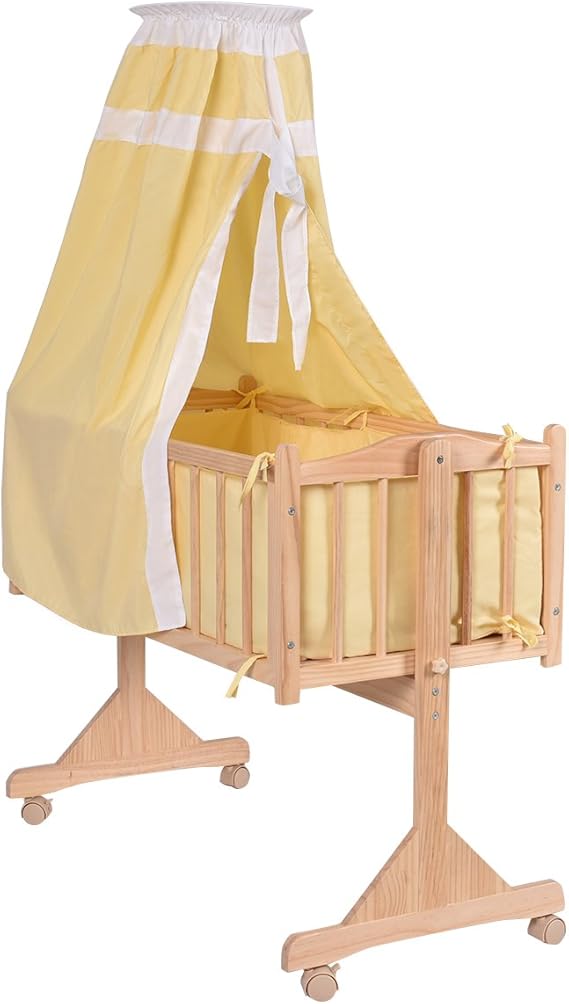 Literie Accessoires De Poupee Meubles De Poupee Lit Bebe Enfant En Bas Age Jouets En Bois En Bois Naturel Ecotoys Lit De Berceau En Bois Pour Poupees A Bascule Jeux Et Jouets