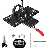 Metal Concealed Hinge Jig with Quick Clamp and Dust Vacuum Adapter,35mm Cabinet Hinge Hole, Aluminum Tool for Woodworking, Mounting Tool