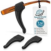 SPORTS WORLD VISION Glasses Ear Grip Anti Slip Ear Hooks &amp; Glasses Grips | Silicone glasses ear grip, anti-slip design keeps eyewear secure - Cozy ear grips for glasses help prevent slipping all day.