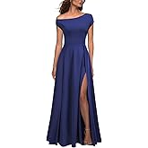 MUSHARE Women's One Shoulder Formal Dress Sexy Split Party Long Cocktail Dresses
