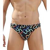 EASEJUICY Mens Bikini Swimwear Sexy Swimsuit Gradient Design Swim Briefs with Drawstring Low Waist Bathing Suit