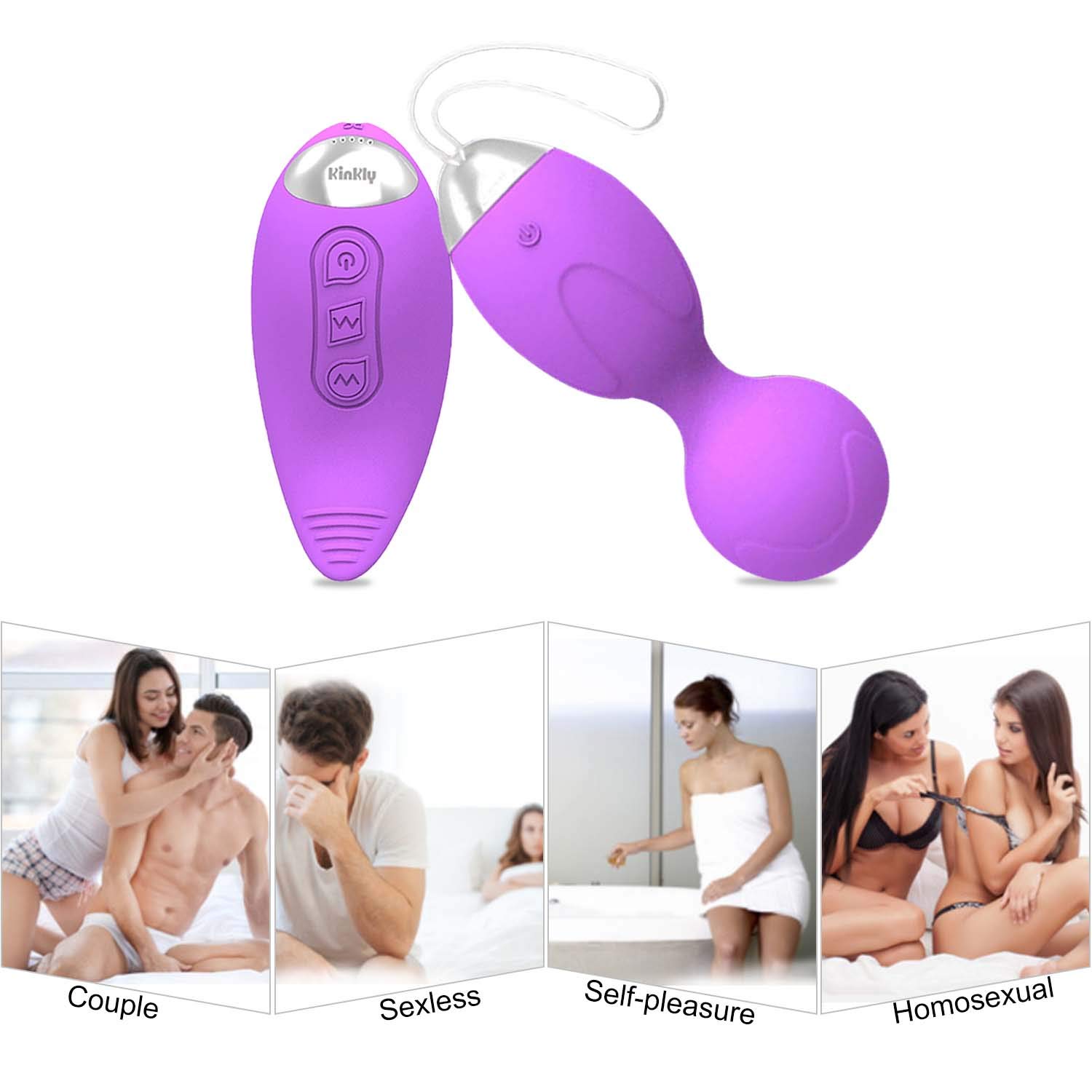 Liebeskugeln Vibration Silikon - Bullet Vibrator Für Sie Mit Fernbedienung, Beckenbodentraining Set Mit 10 Vibrationsprogrammen (Lila)