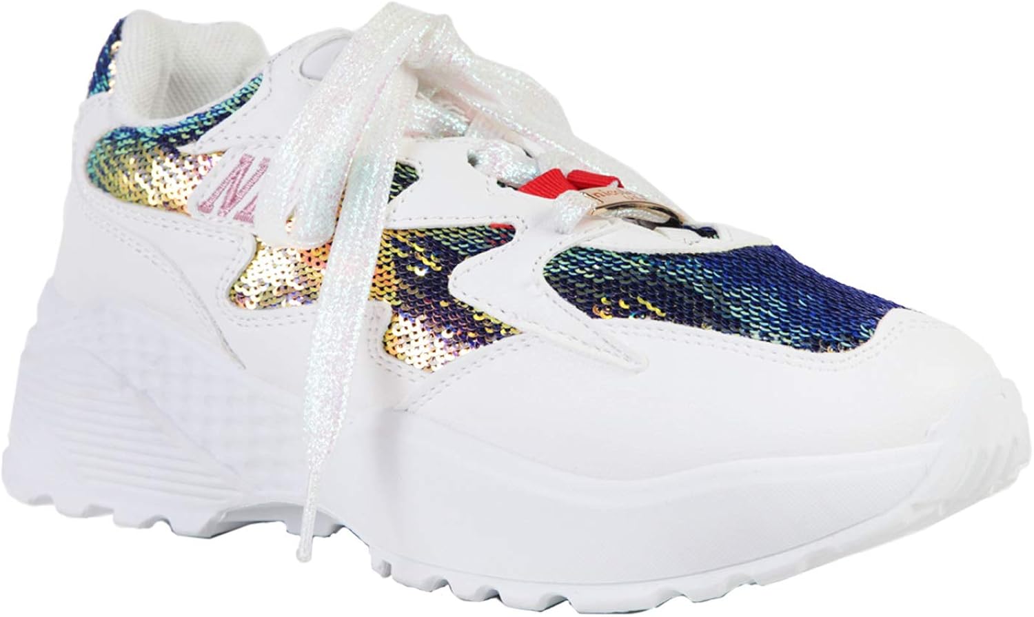 white sequin sneakers