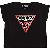 Guess Girls Foil Print Logo Organic Stretch Jersey Short Sleeve T-Shirt