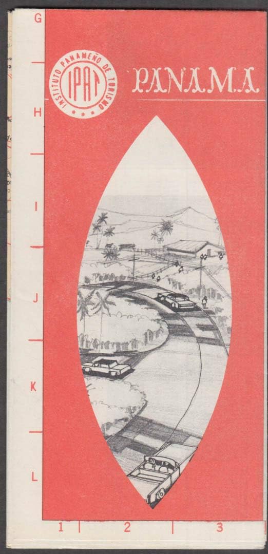Instituto Panameno de Tourismo Panama Road Map 1970