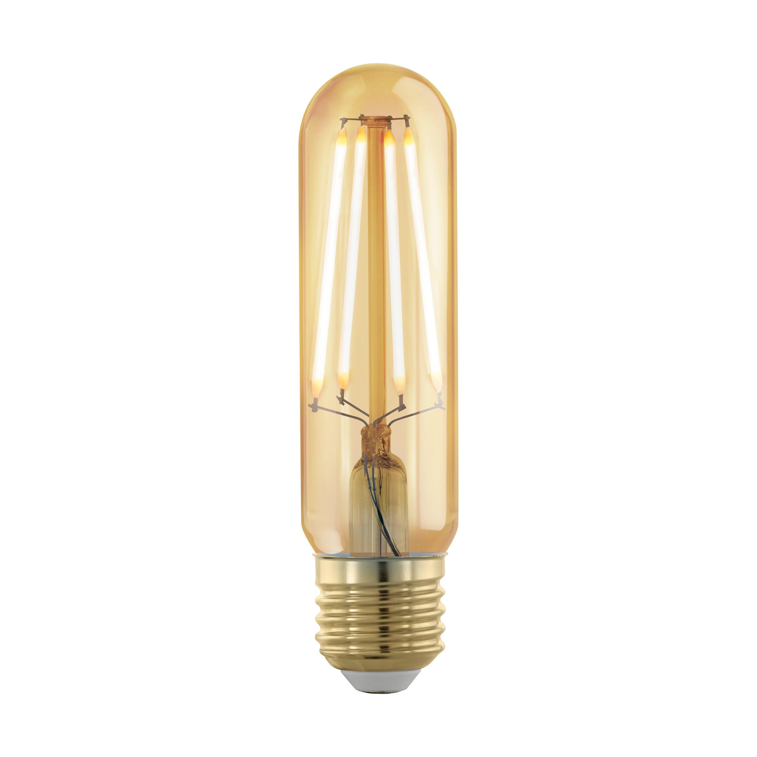 Eglo LED E27 dimmable, Golden Vintage Tube-Shaped Bulb, Retro Lighting, 4 Watt (Equivalent to 30 Watt), 320 lumens, E27 LED Warm White, 1700 Kelvin, LED lamp, Edison Bulb T32, Ø 3.2 cm