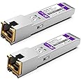XZSNET 1000BASE-T SFP Transceiver, SFP to RJ45, 1.25G Copper SFP to Ethernet Module Compatible with Cisco GLC-T/SFP-GE-T, Ubiquiti UniFi UF-RJ45-1G, Mikrotik, Meraki, Netgear, D-Link and More, 2 Pack