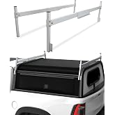 Mountainpeak Adjustable Aluminum Truck Topper Ladder Rack for Truck Cap | Silver Finish, Universal Camper Shell Roof Rack for Lumber &amp; Pipe, Idea Rack for Fun and Work