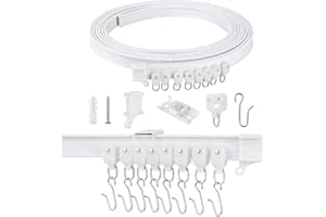 CEILINGRAIL Ceiling Curtain Track Flexible Bendable Ceiling Curtain Rail Set for Window Door Curtain Shower Room Divider Curtains RV (3 Meters)